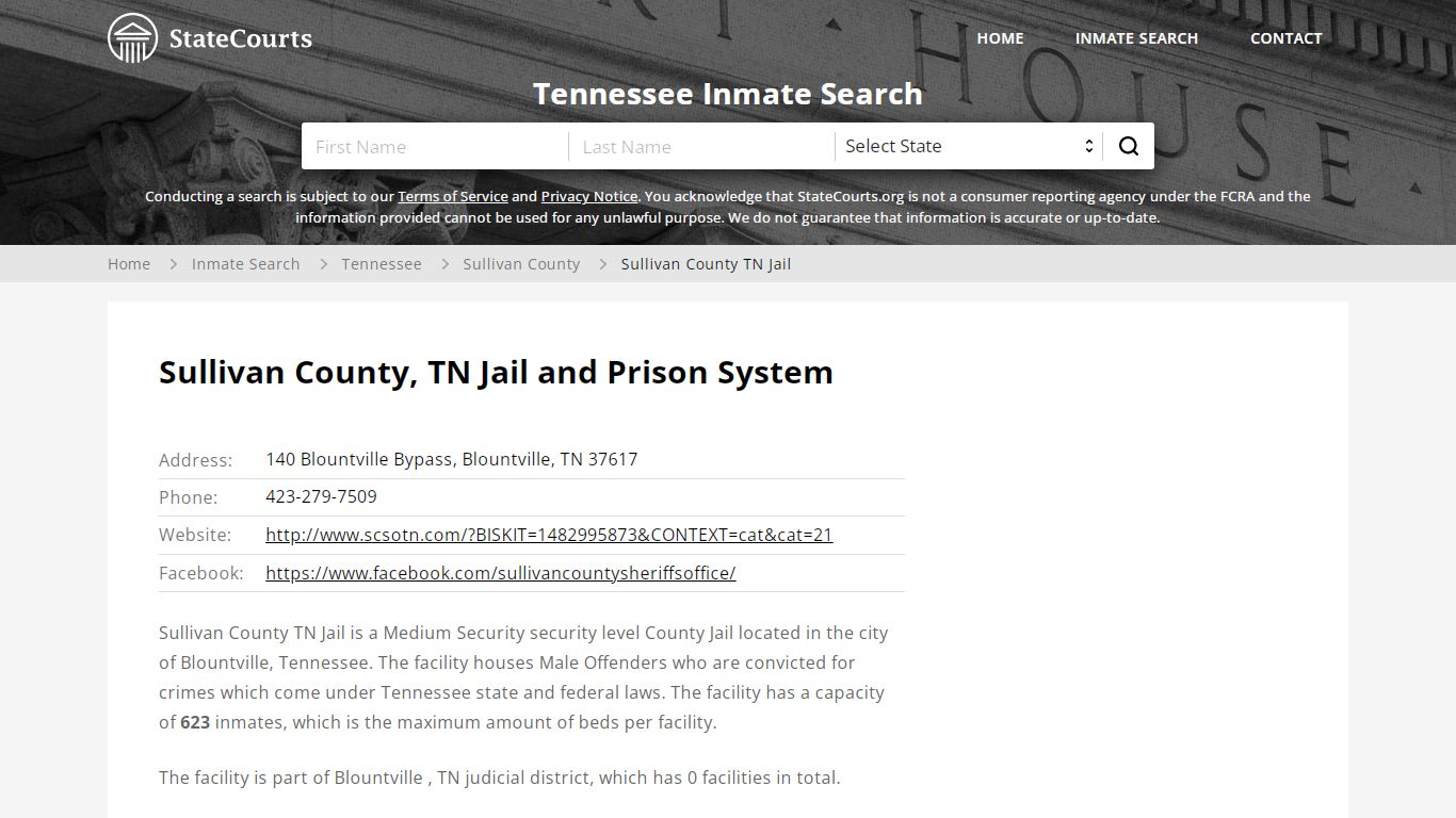 Sullivan County TN Jail Inmate Records Search, Tennessee - State Courts